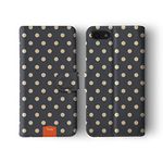 Tirita Phone Case Compatible with iPhone 6 Plus & 6s Plus Flip Book Wallet Cover PU Leather Shabby Chic Vintage Style Simple Dots