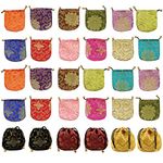 kilofly 30 pc Chinese Silk Brocade Drawstring Jewelry Bag Gift Pouch Value Set