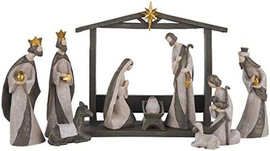 The Nativity Store - Holy Family Silent Night Nativity Set - Manger Scene - Christmas Decorations - Indoor Holiday Decor (10 PC set)