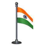 The Flag Corporation Indian Car Dashboard Flag 2in x 3in with a Stainless Steel Gunmetal Black Base