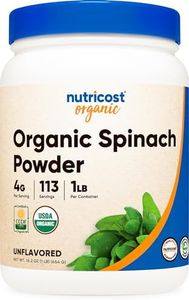 Nutricost Organic Spinach Powder 1LB - Pure, Gluten Free, Non-GMO, Certified Organic