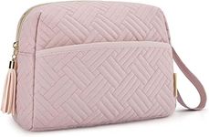 SITTELLA® Cosmetic Pouch, Elegant Roomy Makeup Bag,Travel Zipper Pouch,Water-Resistant Toiletry Bag,Makeup Accessories Organizer - Pink