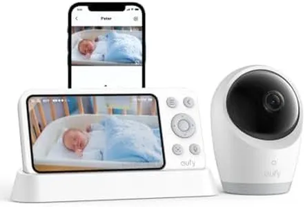 eufy Baby Monitor E21 with 4K Camera, Hybrid Wi-Fi and No Wi-Fi Connection, App and Monitor Control, Ultra-Clear Night View, Pan-Tilt, 8× Zoom, Portable Camera with Built-In Battery, ANR, Smart Alerts