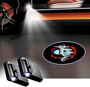 FUNGORGT 2 PCS Car Door Lights Logo Projector Skull Skeleton Universal Wireless Car Door Led Projector Lights Car Door Welcome Logo Projector Lights for All Cars/Motorcycle Shadow Laser Projector