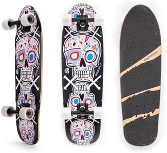 Goldcoast Bones Cruiser Skateboard Complete – 28" Canadian Maple Cruiser Deck, Soft 60mm Wheels & Precision Bearings, Smooth Quiet Ride for Commuting & Cruising