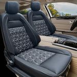 AUTOXYGEN Car PU Leather Luxury seat Cover Front & Rear Accessories for Ignis (Black with White Stitch, 1014)