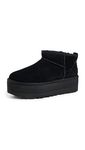 UGG Womens Classic Ultra Mini Platform Suede Black Boots 7 UK