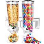 Cereal Dispenser Wall Mounted, Large Dry Food Dispenser with Cup, Grains Dispenser Wall Mounted, Candy Dispenser Wall Mount for Store Food Coffee Beans Nuts Snacks, Kitchen Cereal Storage Container 3L