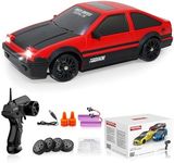 Remote Control Car RC Drift Car 2.4GHz 1:24 Scale 4WD 15KM/H High Speed Model Vehicle with LED Lights Drifting Tire Racing Sport Toy Car for Adults Boys Girls Kids Gift 2Pcs Rechargeable Batteries