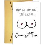 Supoeguk Naughty Birthday Card for Men, Rude Birthday Card for Husband Boyfriend, Funny Happy Birthday Card from Your Favorites