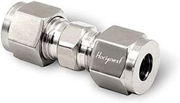 Horiznext Stainless Steel Compression Tube Fitting, Union, 5/16" Tube OD. Straight Adapter