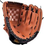 Didabotak Baseball Gloves Softball Glove, Catcher's Glove, Comfortable, Soft, for Beginner, Kids Youth Adults Sports Training and Play, Left Hand Glove, Right Hand Throw (Brown, 10.5")