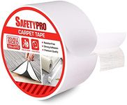 SafetyPro Carpet Tape, 2” x 20 Yds Double Sided Carpet Tape for Area Rugs Over Carpet, Residue-Free, Keeps Rug in Place Indoor/Outdoor Heavy Duty Rug Tape for Hardwood Floor, Laminate (1 Pack)