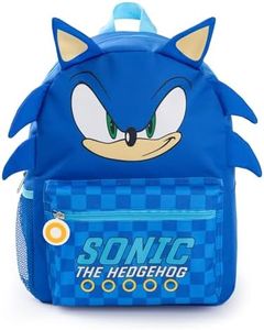 SONIC THE HEDGEHOG Boys Backpack | Blue 3D Character Rucksack with Adjustable Straps | Gamer Practical & Organised Luggage Sports School Bag For Kids | Gaming Series Merchandise Gift, Blue