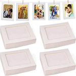 40Pcs White Home Decor, 4"x6" Paper Photo Flim DIY Wall Picture Hanging Frame Album+Rope+Clips Set Great for Home School or Party Decor 10x15 cm