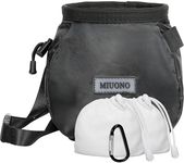 MIUONO Chalk Bag with 2 Chalk Balls, Belt, Carabiner Clip, Brush Loop and Zippered Pocket for Climbing, Bouldering, Gymnastics, Cross Fit and Lifting