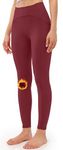 JOYSPELS Womens Fleece Lined Thermal Leggings with Pockets High Waisted Winter Warm Yoga Pants Gym Workout Fitness Running Thick Spandex Pants Rumba Red M