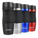 Opard Travel Coffee Cup Leakproof 350ml(12oz) Double-Walled Vacuum Insulated Travel Mug Reusable Stainless Steel Coffee Mug BPA Free for Men and Women(Black)