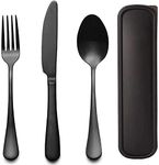 Linist Portable Utensils Set with Case, Reusable Stainless Steel Cutlery Set, Healthy & Eco-Friendly 3 PCs Knife,Fork,Spoon Cutlery, Ideal for Travel Camping, Office