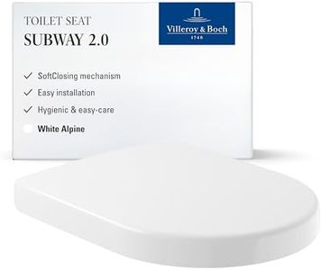 Villeroy & Boch Subway 2.0 Toilet seat, Toilet lid with Soft-Closing Mechanism, Removable Toilet seat Made from Break-Proof Duroplast, Toilet lid Original Spare Part, D-Shape, White Alpine, Glossy