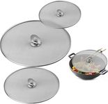 3 PCS Splatter Guard, Stainless Steels Splatter Scree for Frying Pan Cooking Mesh Splatter Scree Scald Oil Proof Strainer, Drain Board (9.8 inch, 11.4 inch, 13 inch)