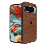 RIGGEAR Sleek Back Cover Case Compatible with Google Pixel 9 / Pixel 9 Pro (PC+TPU|Brown Leather)