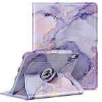 FINTIE Rotating Case for iPad Air 11 inch (2024) M2, iPad Air 6th / 5th / 4th Generation (2024/2022/2020) - [360 Rotating] Adjustable Stand Cover with Pencil Holder, Lilac Marble