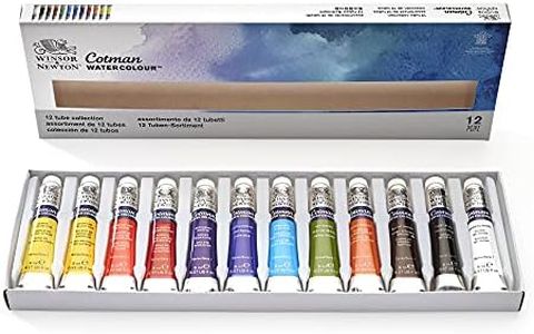 Winsor & Newton Cotman Watercolor Paint Set, 12 Colors, 8ml (0.27-oz) Tubes