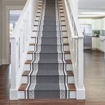 runrug Stair Runner Rug - Staircase Carpet Runner for Stairs - Stain Resistant Stair Carpet Rug Runner - Ideal for High Foot-Traffic Areas - 60cm Wide x 600cm Long - Key, Grey