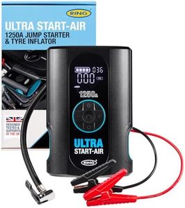 RING ULTRA START-AIR 4-in-1 Car Battery Jump Starter and Tyre Inflator - Starts Up to 6 Litre Petrol and 2.8 Litre Diesel Engines - Battery Booster & Cordless Tyre Inflator, Power Bank and LED light