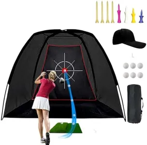 FLITURE Golf Driving Net Outdoor Backyard Practice Hitting Nets - 8x6x5 ft Indoor Chipping Balls Sports with Target Screen Putting Training Golf Practice Net with Storage Bag-Gift for Men/Golf Lovers