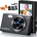 Saneen - Digital Camera, FHD Kids Cameras for Photography, 4K 44MP Compact Point and Shoot Camera for Kids, Teens and Beginners with 32GB SD Card, 2 Rechargeable Batteries