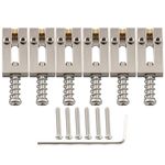 Musiclily Ultra 10.5mm Full Solid Brass Modern Style Roller Saddles for Strat Tele Style Electric Guitar Bridge, Nickel (Set of 6)