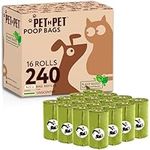 Pet N Pet Compostable Dog Poop Bags, 240 Counts Dog Bags Poop Bag Certified by EUR VINCOTTE Meet ASTM D6400 EN13432, Cat Litter Bags Dog Poop Bag Unscented, Dog Waste Bags, Poo Bags, Dog Bag