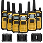 Retevis RB648 Walkie Talkies, IP67 Two Way Radio Waterproof, Dustproof, Heavy Duty, 2000mAh USB C, PMR446, Vibration SOS, Advanced Triple Proof Walkie Talkie for Warehouse, Industry (6 Pcs, Yellow)