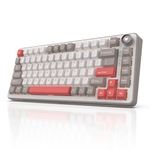 EvoFox Ronin X75 Tri-Mode Wireless Mechanical Keyboard| Gasket Mount, 5 Layer Sound Dampening, Hot Swap GTMX White Linear Switches,1000Hz Polling, Programmable, Muliti OS Web Software, Mac Key Caps