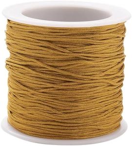 PH PandaHall 1.5mm 100 Yards Camel Nylon String for Bracelets, Beading Thread Nylon Cord Blind Cord Braided Lift Shade Cord Wind Chime Replacement String for Bracelet Making, Windows Rollers Repair