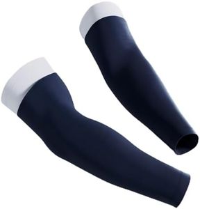 KUTFTBL Two-Tone Overlapping Football Arm Sleeves 2-in-1, Compression Support, Moisture-Wicking Fabric, Non-Visible Branding, Adult Size – Navy & White