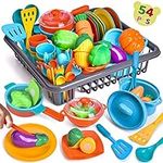Play Dishes for Kids Kitchen, 54PCS