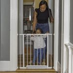 Summer Infant Everywhere Extra Wide Walk-thru Safety Baby Gate, Fits Openings 28.75-39.75” Wide, White Metal, for Doorways and Stairways, 30” Tall