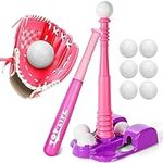 TOY Life Tball Set for Kids 3-5 T Ball Toddler Baseball Set Girls T Ball Sets for Kids 5-8 Tball Bat Tee Ball Sets for Kids 3-5 Tball Set for Toddlers 1-3 Outdoor Toddler Toys 6 T-Balls Glove