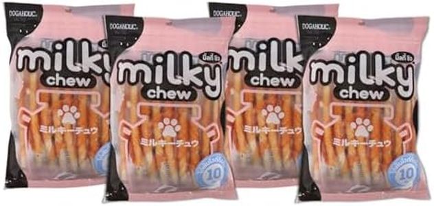 Milky Chew Chicken Stick for Dogs of All Ages and Sizes Premium Milk-Flavoured Treat Rawhide Free Nutritional Benefits Muscle Development Dogs of All Ages and Sizes 4 Pack