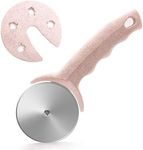 HELEERON Pizza Cutter Wheel, Stainless Steel Pizza Cutter with Cover, Super Sharp Pizza Slicer-Dishwasher safe,Smooth Rotating Pizza Wheel Safe with Healthy Material (Pink）