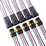 GTIWUNG 5 Kit 3 Pin Way Waterproof Electrical Connector Wire, Automotive Wire Connectors, Car Plug Socket Kit with Wire, Insulated and Sealed, Terminal Connector