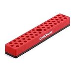 CASOMAN 1/4" Hex Bit Organizer with Magnetic Base - Red, 43 Hole Bit Organizer with Strong Magnetic Base, Magnetic Bit Organizer for Your Specialty