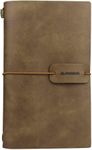 Travel Journal Notebook Vintage Retro Handmade Leather Lined Journal Refillable Note Book for Taking Notes by ai-natebok, 4.72 X 7.87inch (White Coffee)