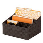 Honey-Can-Do OFC-03611 Woven Mail and File Desk Organizer, 12 x 10.25 x 7, Espresso