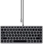 Satechi Slim W1 Wired Backlit Keyboard – Illuminated Keys & USB-C Connection – Compatible with 2022 MacBook Pro/Air M2, 2021 MacBook Pro M1 Pro & Max, 2021 iMac, 2020 Mac Mini, 2021 iPad Pro M1