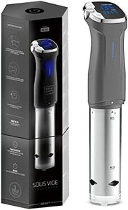 Kitchen Gizmo Sous Vide Immersion Cooker - Cook with Precision, 800 Watt Grey Circulator Stick with Touchscreen Control Panel and Safety Feature - Bonus Recipe Book Included