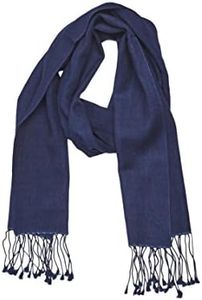 Cashmere Boutique Women Pashmina Scarf for Daily Wear, Wedding, Evening Party, and Winter Warm - 70% Cashmere and 30% Silk - Navy Blue, 12" x 60"